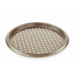 PIZZERA PERFORADA ACERO CHAMPAGNE. D35x2.5CM/ESPESOR 0.5MM