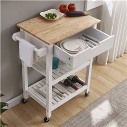 MESA SERVICIO MADERA 2 EST 1 CAJ 64X39X85CM BLANCO