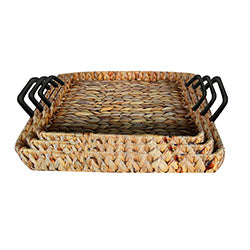 SET 3 BANDEJAS RECT. C/ASAS 48/44/40CM JACINTO AGUA