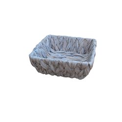 PANERA CUADRADA 17X17X8CM JACINTO DE AGUA BLANCO