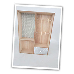 ORGANIZADOR 3 DIVISIONES 1 CAJ MADERA GRIS. 30x10x39.5CM