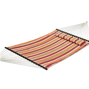 HAMACA COLGANTE 200X140CM RAYAS ROJO/NARANJA
