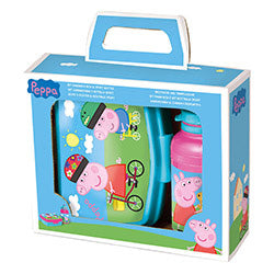 SET 2PZAS LUNCHERA+BOTELLA SPORT 400ML PEPPA PIG