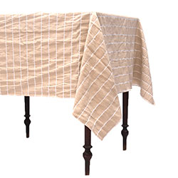 MANTEL RECTANGULAR TUSOR RAYAS SIMPLE ARENA 1.4X2M