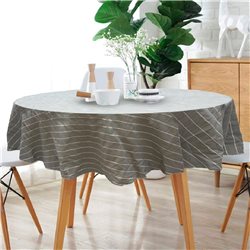 MANTEL REDONDO TUSOR RAYAS SIMPLE MUSGO D1.8M