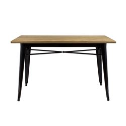 MESA MADERA/METAL 120x80x75CM NEGRA