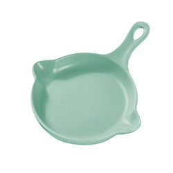 PLATO CON MANGO CERAMICA VERDE MATE. 20x16x3CM