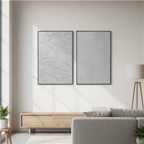CUADRO CANVAS 60x90cm MARCO NEGRO PINTURA BLANCO 2