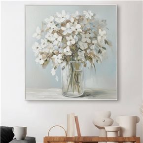 CUADRO CANVAS 60x60cm MARCO PINTURA BLANCAS 1