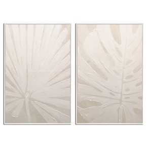 SET 2 CUADROS 40x60cm MARCO PINTURA PLANTAS