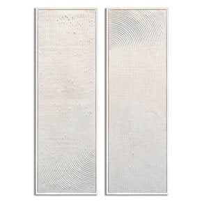 SET 2 CUADROS 40x120cm MARCO PINTURA LINEAS