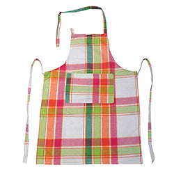 DELANTAL ALGODÓN 60x85CM ESCOCES FUCSIA/VERDE