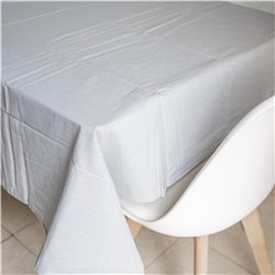 MANTEL ALGODÓN 140x140CM GRIS/ROJO/MOSTAZA