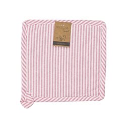 AGARRADERA ALGODÓN 20x20CM ROSA CON LINEAS