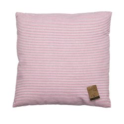 ALMOHADON ALGODÓN 40x40CM ROSA CON LINEAS