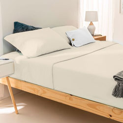 JUEGO DE SABANAS TWIN 144H BEIGE CANNON