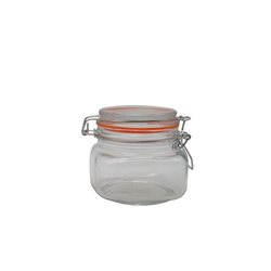 RECIPIENTE VIDRIO HERMETICO 500ML TAPA BROCHE D10.8CM