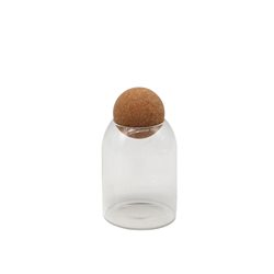 RECIPIENTE BOROSILICATO 500ML TAPA CORCHO D9.5XH13.5