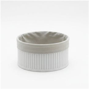 CESTO RED BAMBÚ FORRADO TELA 23X12CM BCO