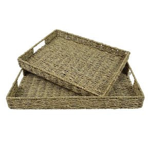SET X2 BANDEJA RECTANGULAR FIBRA NATURAL