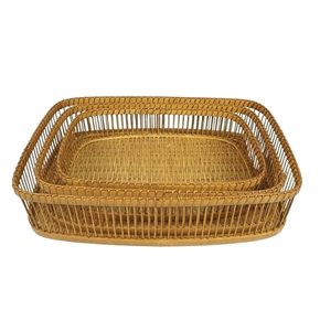 SET X3 CESTOS RECTANGULARES BAMBU