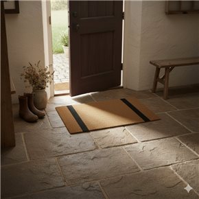 ALFOMBRA RECT. LINEAS SEAGRASS 80X50CM BICOLOR