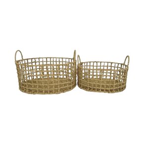 SET X2 CESTO OVAL C/ASAS SEAGRASS NATURAL