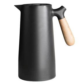 JARRA TERMICA 1L PLASTICO MANGO MADERA NEGRO