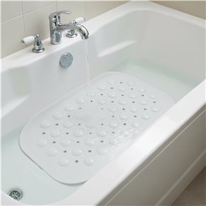 ALFOMBRA CON VENTOSAS PARA BAÑO 38X70CM BLANCO