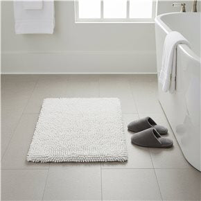 ALFOMBRA DE BAÑO SHAGGY 45X70CM BLANCO