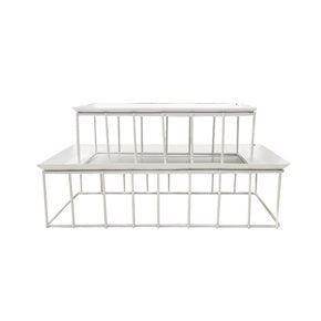 SET X2 SOPORTE METALICO 30x15x9/23x10x9cm BLANCO