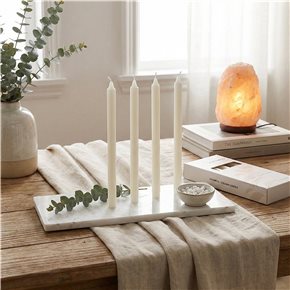 SET 4 VELAS 25CM SOYAMOO LINO FRESCO