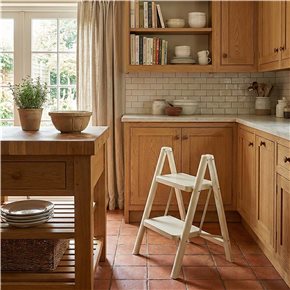 ESCALERA 2 NIVELES METAL 39x45x54CM BEIGE