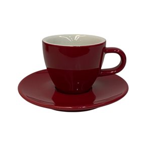 TAZA DE CAFE 75ML CON PLATO PORCELANA ESPECIAL ROJO SELECTA