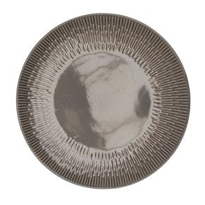 PLATO DE MESA CERAMICA D28CM TEXTURA GRIS