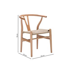 SILLA WISHBONE EN MADERA MACIZA NATURAL