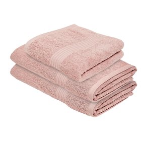SET 3 TOALLAS: 40x70 + 2*70x140CM ALGODON ROSA CANNON
