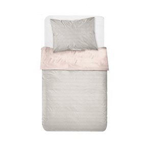 JUEGO DE SABANAS ALGODON 144H TWIN 90x190+30CM ROMBOS ROSA/GRIS CANNON