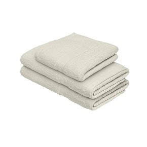 SET 3 TOALLAS: 40x70 + 2*70x140CM ALGODON CREMA CANNON