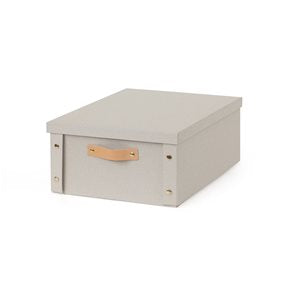 CAJA ORGANIZADOR C/ASA 33X40X17CM EXT TELA CREMA