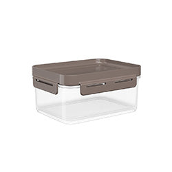 RECIPIENTE PLASTICO FLAP 1L 19x15x9CM WARM GRAY