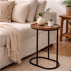 MESA AUXILIAR 45.5X30X60CM MADERA Y METAL
