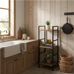 ESTANTERIA 3 NIVELES 29.5X24X80CM MADERA Y METAL