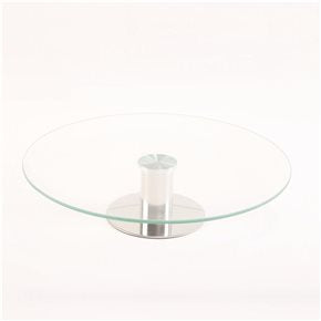 SOPORTE P/TORTA GIRATORIO VIDRIO/METAL D30CM