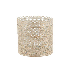 PORTA VELA ORIENTAL 8X8X8.5CM METAL Y VIDRIO
