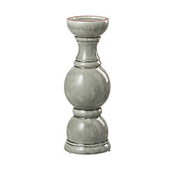 CANDELABRO CERAMICA 13.5X13.5X38CM GRIS
