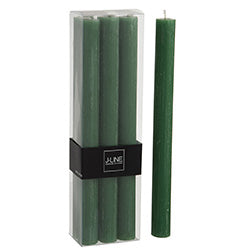 SET X6 VELAS DE MESA 7X4.5X24CM VERDE