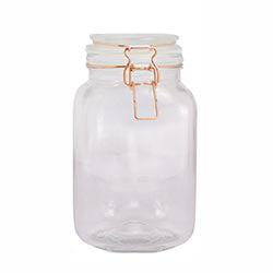 RECIPIENTE VIDRIO 1.5L TAPABROCHE COBRE 12X11X20CM
