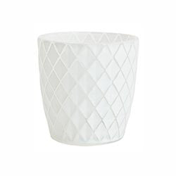 RECIPIENTE VIDRIO ROMBOS PORTA VELA D8.3H9CM