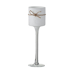 PORTA VELA COPA C/LAZO 10X10X35CM BLANCO